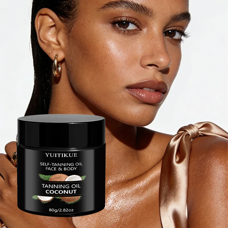 YUITIKUE Coconut Self-Tanning Oil – Natural Glow Face & Body 80g Self-Tanning Oil Zpaxo