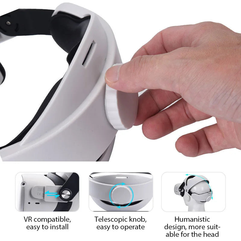 Adjustable Head Strap Headband for Meta Quest 2 VR Headset VR Headset Accessory Zpaxo