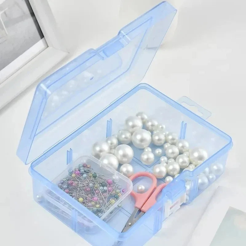 Transparent Plastic Storage Box Multi-use Organizer Jewelry Hardware