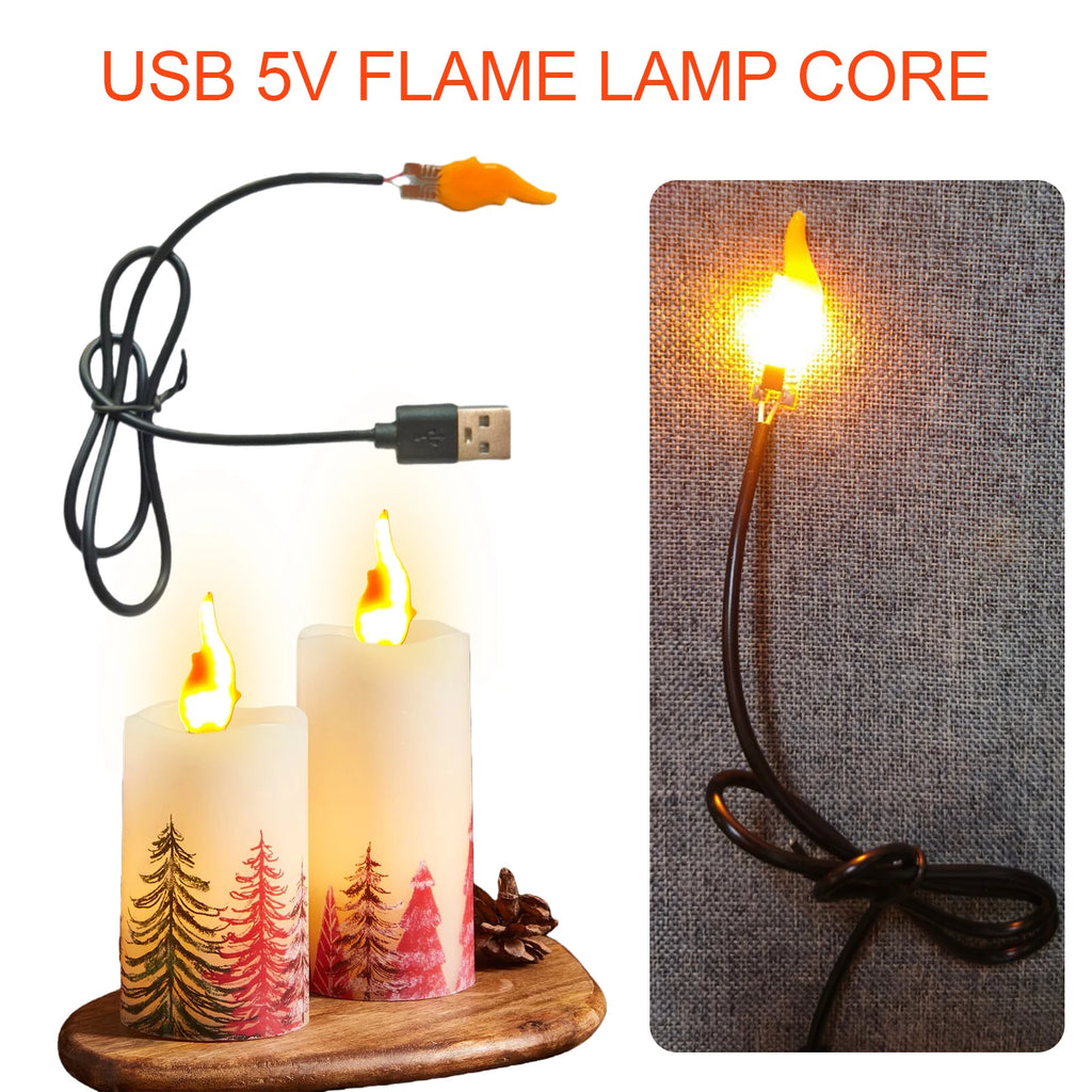 1- DIY Flame Tip Lights Bulb USB 5V Candelabra Night Light Bulbs Plug