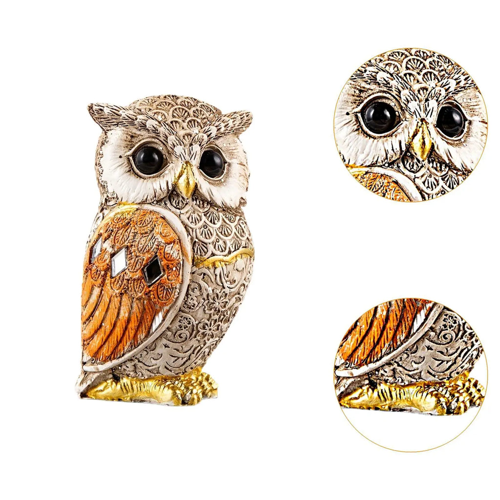 Owl Statue Shelf Decor Office Ornament Bedroom Modern Table Desk Cute Living Room Gift for Birds Lovers Sculpture Decoration Zpaxo
