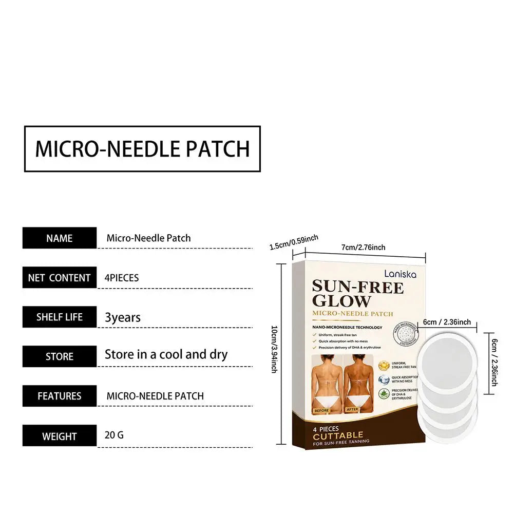 4-Pack Microneedle Body Tanning Patches – Sun-Activated Unisex Tanning Skin Patch Zpaxo