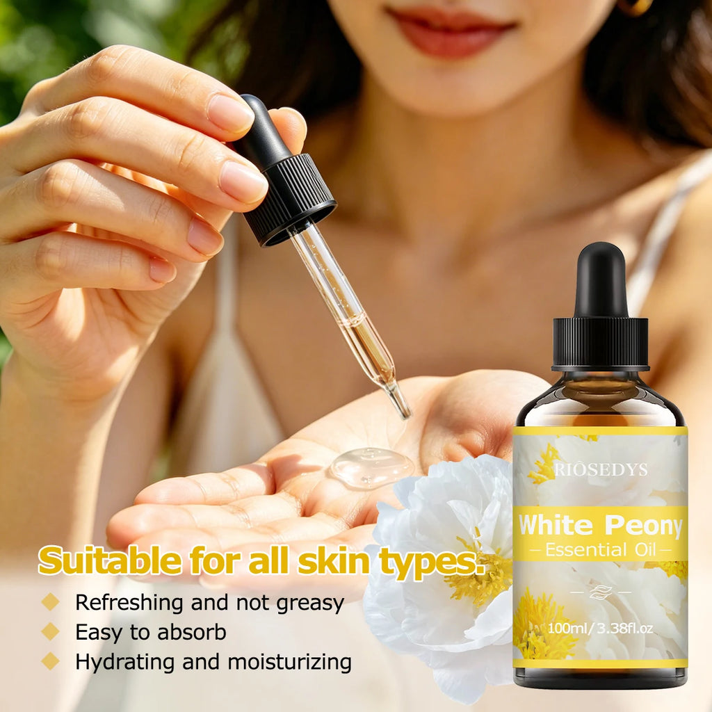 WHITE PEONY ESSENTIAL OIL Suitable Massage Skincare Deeply Nourishes Zpaxo
