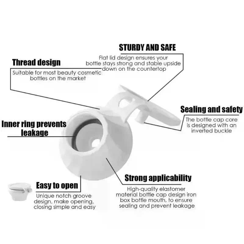 Wholesale Leakproof Bottle Cap 3pcs Inverted Bathroom Shower Gel Shampoo Leakproof Kitchen Spice Bottle Plastic Cup Lid Zpaxo