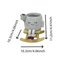 Face Planter Cute Resin Smile Design Vase Drainage Hole Rocking Chair