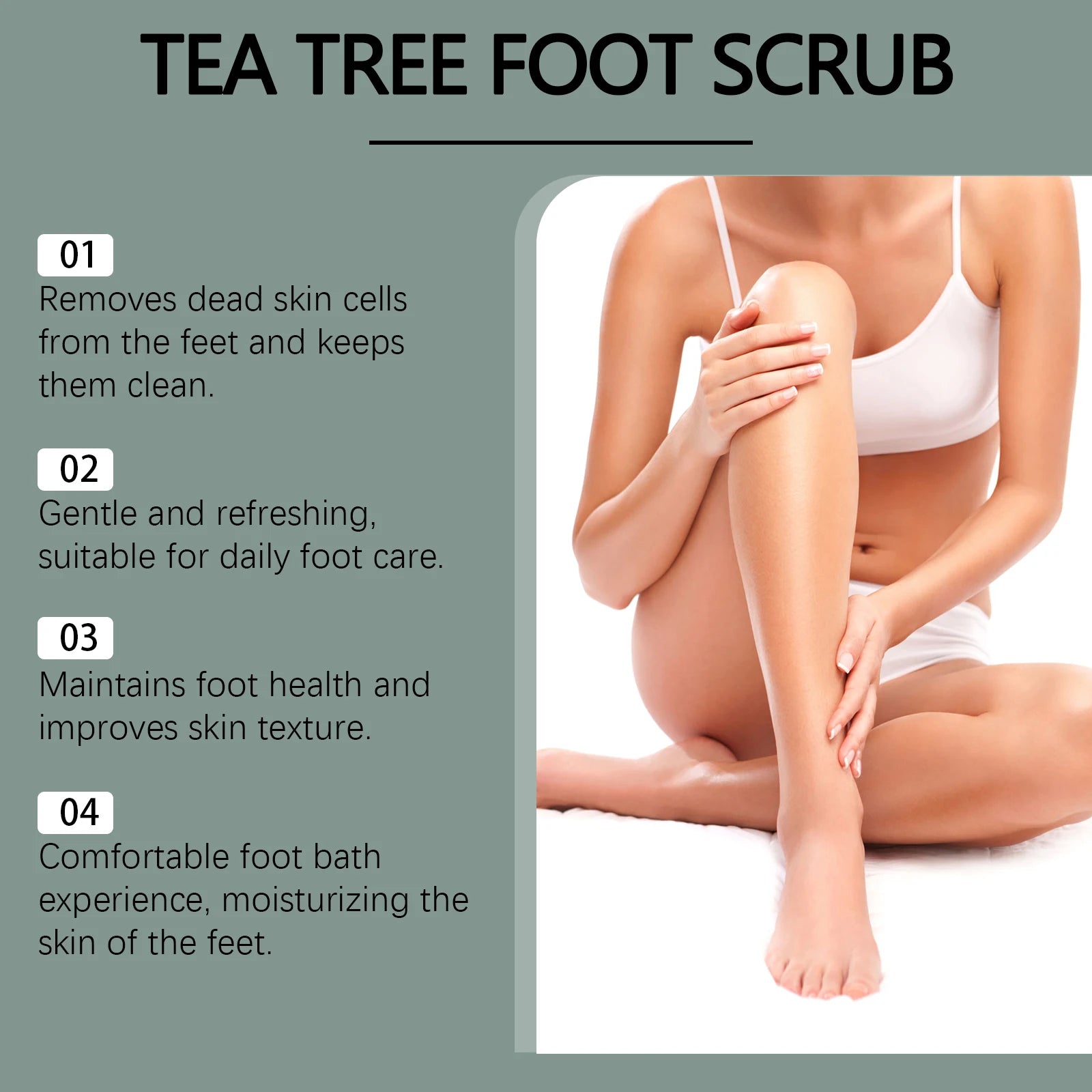 Hoygi Tea Tree Foot Scrub – Exfoliate & Soften Dry Feet Foot Scrub Zpaxo