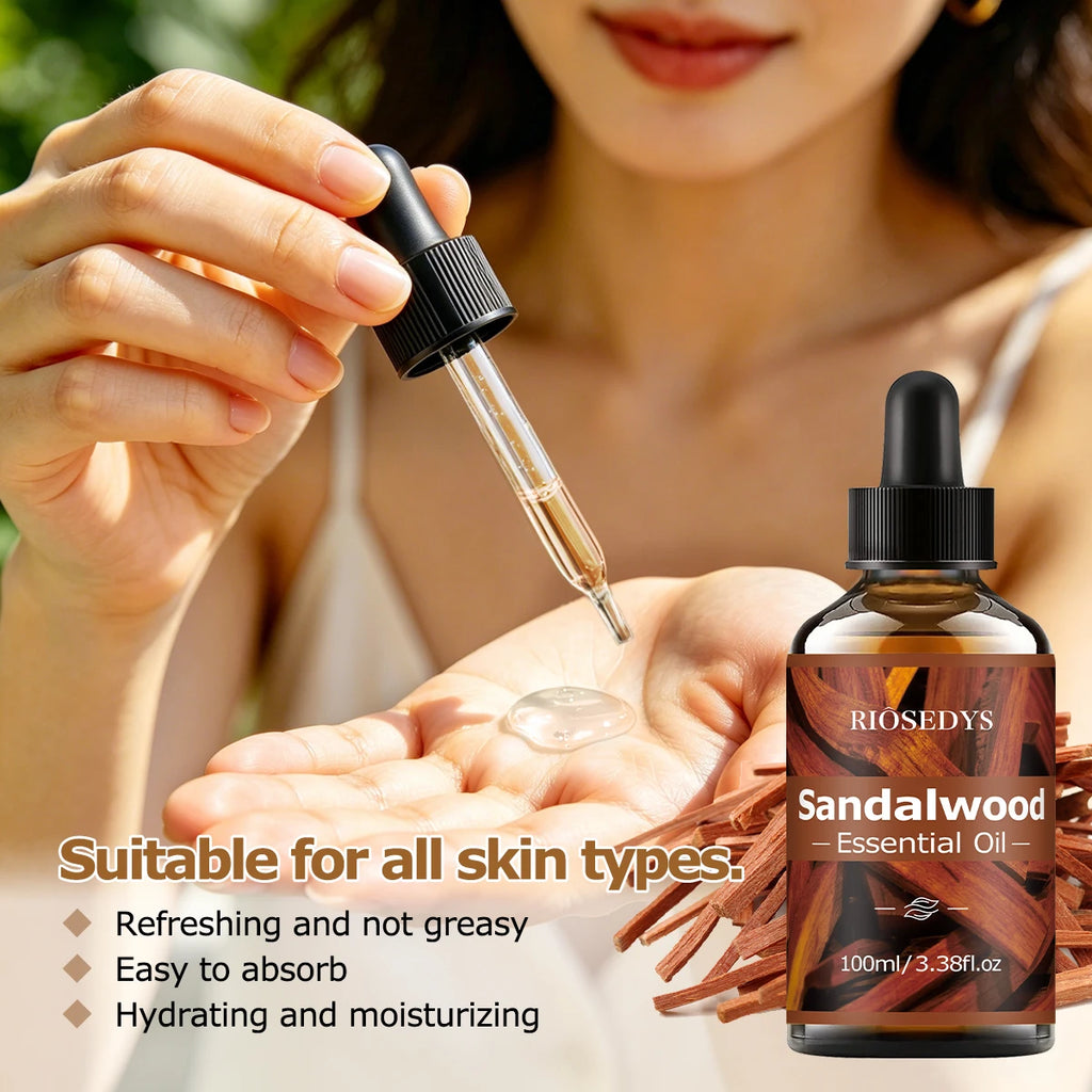SANDALWOOD ESSENTIAL OIL Suitable Massage Skincare Deeply Nourishes Zpaxo
