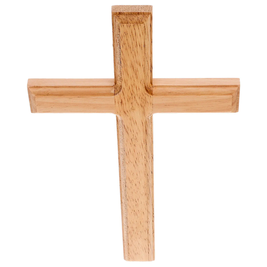 Wooden Wall Cross Decor Medium Round Edges Smooth Surface Safe