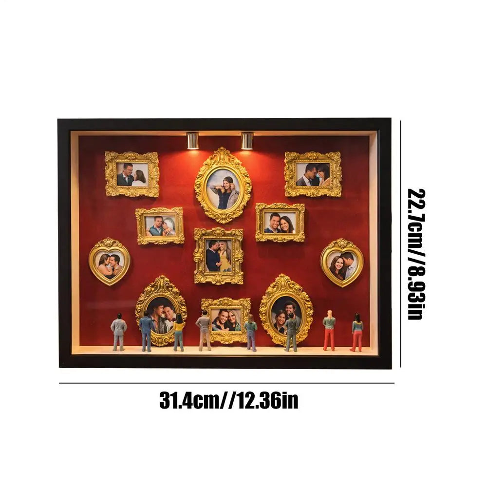 Miniature Memory Display Case Handmade 3D Keepsake Box LED Lights Zpaxo B
