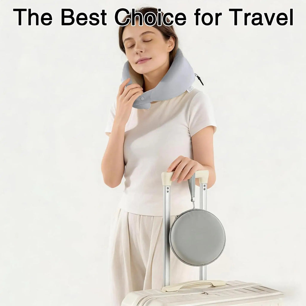 Travel Neck Pillow Ergonomic Portable Adjustable Plane Storage Case
