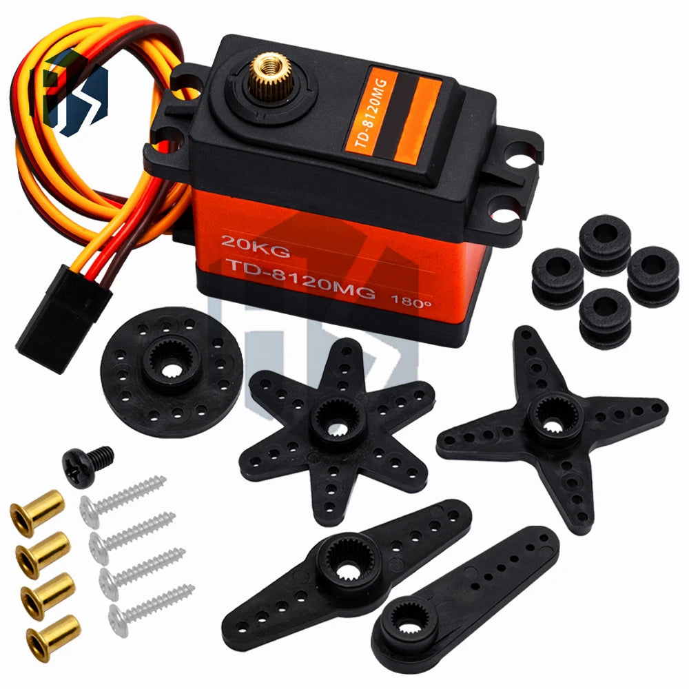 IP65 Waterproof Digital Servo (TD-8120MG) – 20kg High Torque Metal Gear, 180° Rotation for RC & Robotics Zpaxo
