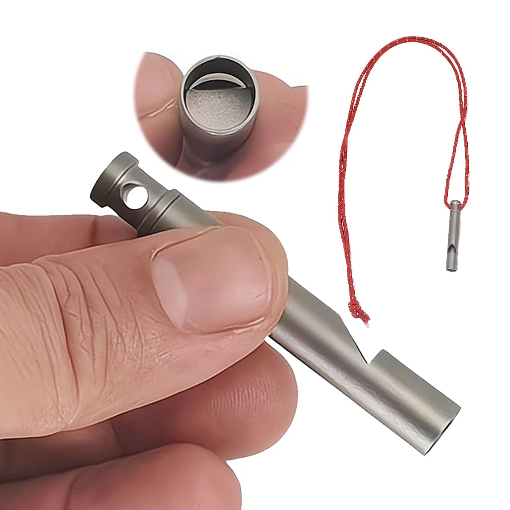 Titanium Whistle Ultralight Emergency Loud Safety Survival Lanyard
