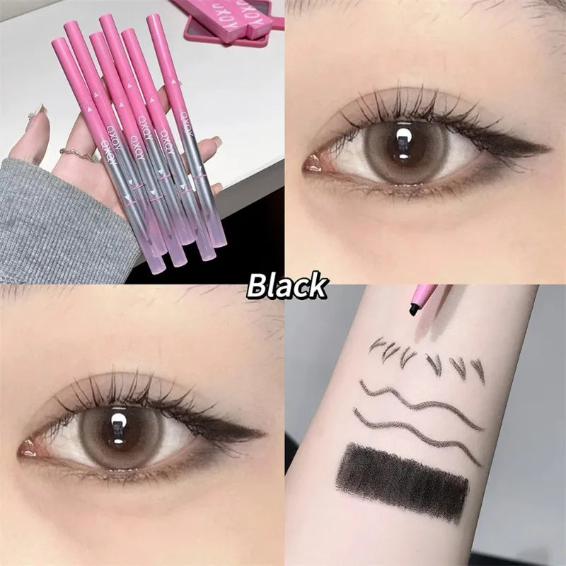 1 Punk Red Eyebrow Eyeliner Gelpencil Angled Brush Smudge-proof Zpaxo Black A