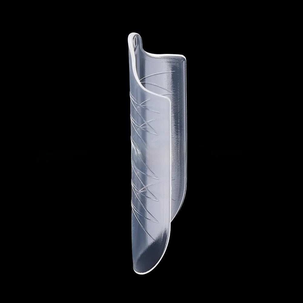 Coffin Shape Sandwich Nail Forms Natural Clear Almond Art Tips Zpaxo