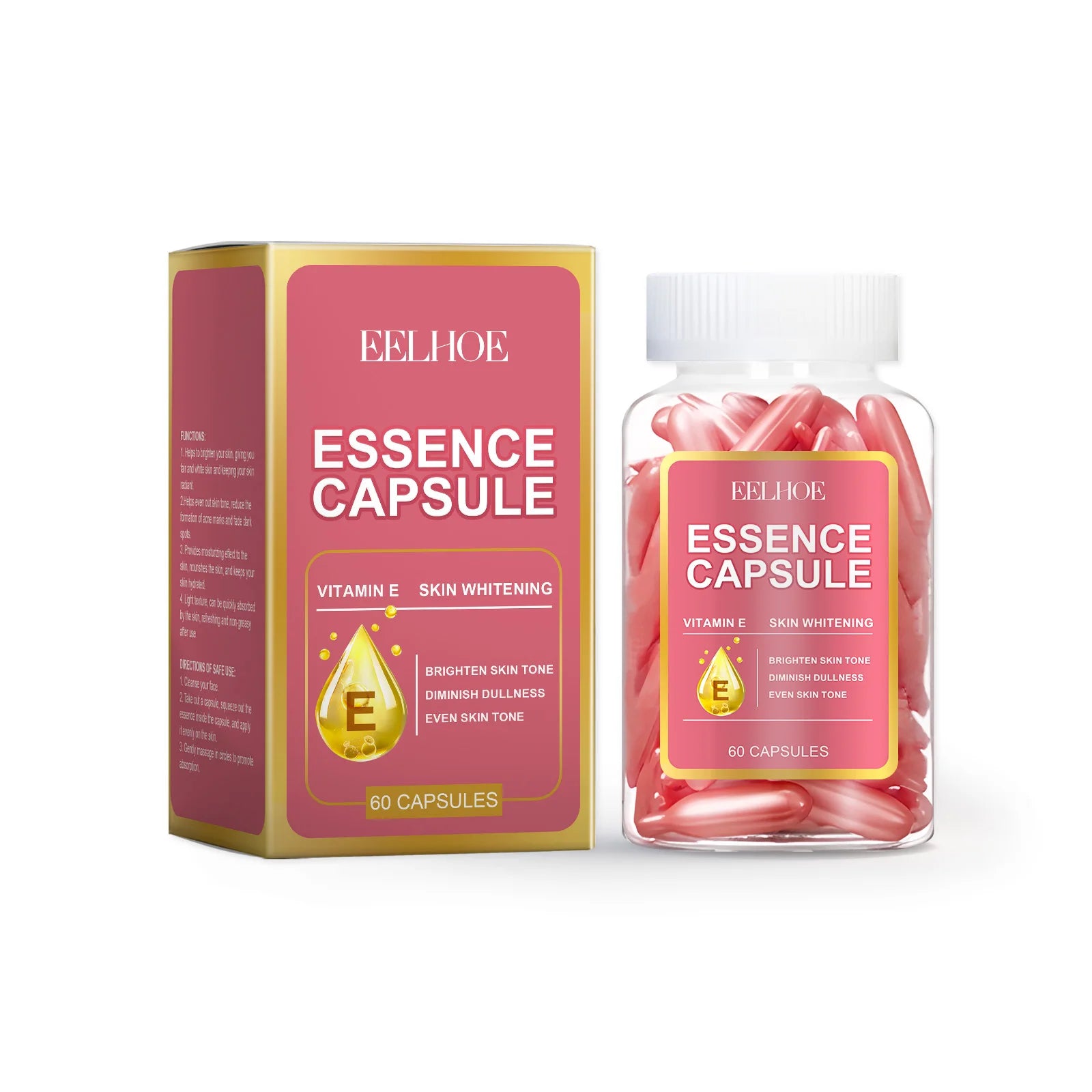 60-Pc Hyaluronic Acid & Niacinamide Brightening Serum Capsules Face Serum Capsules Zpaxo 60Pcs Boxed