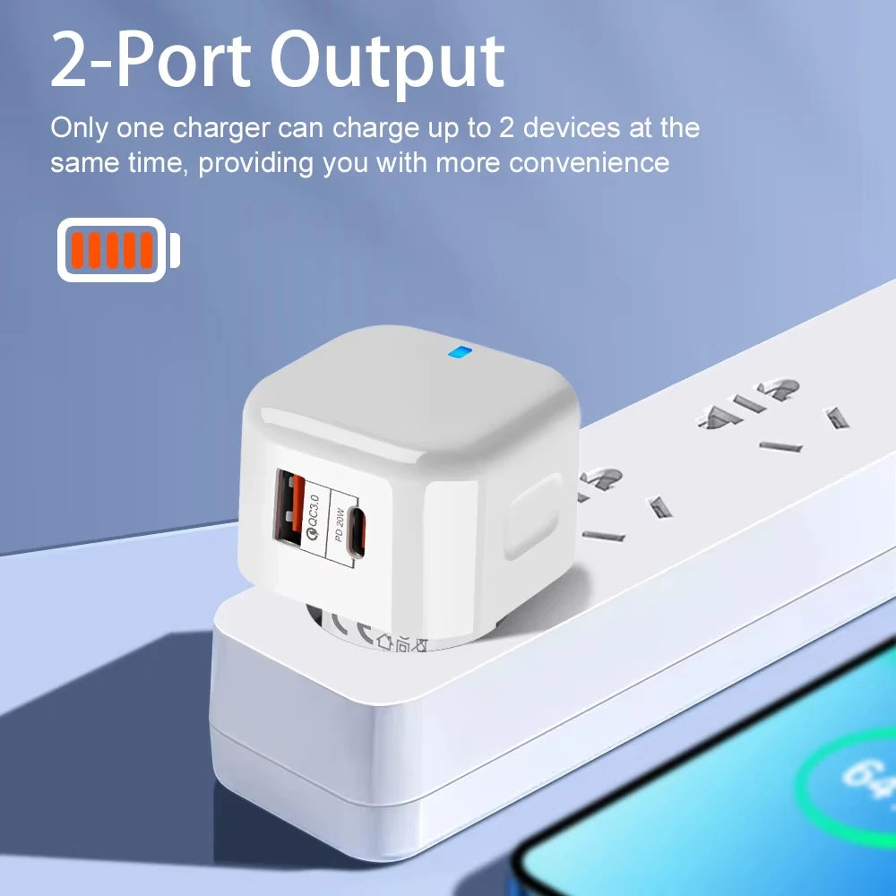 PD 20W USB Type C Charger Fast Charging Adapter Phone Quick Charger For iPhone Samsung Xiaomi Huawei Wall Charger EU/US/UK Plug Zpaxo