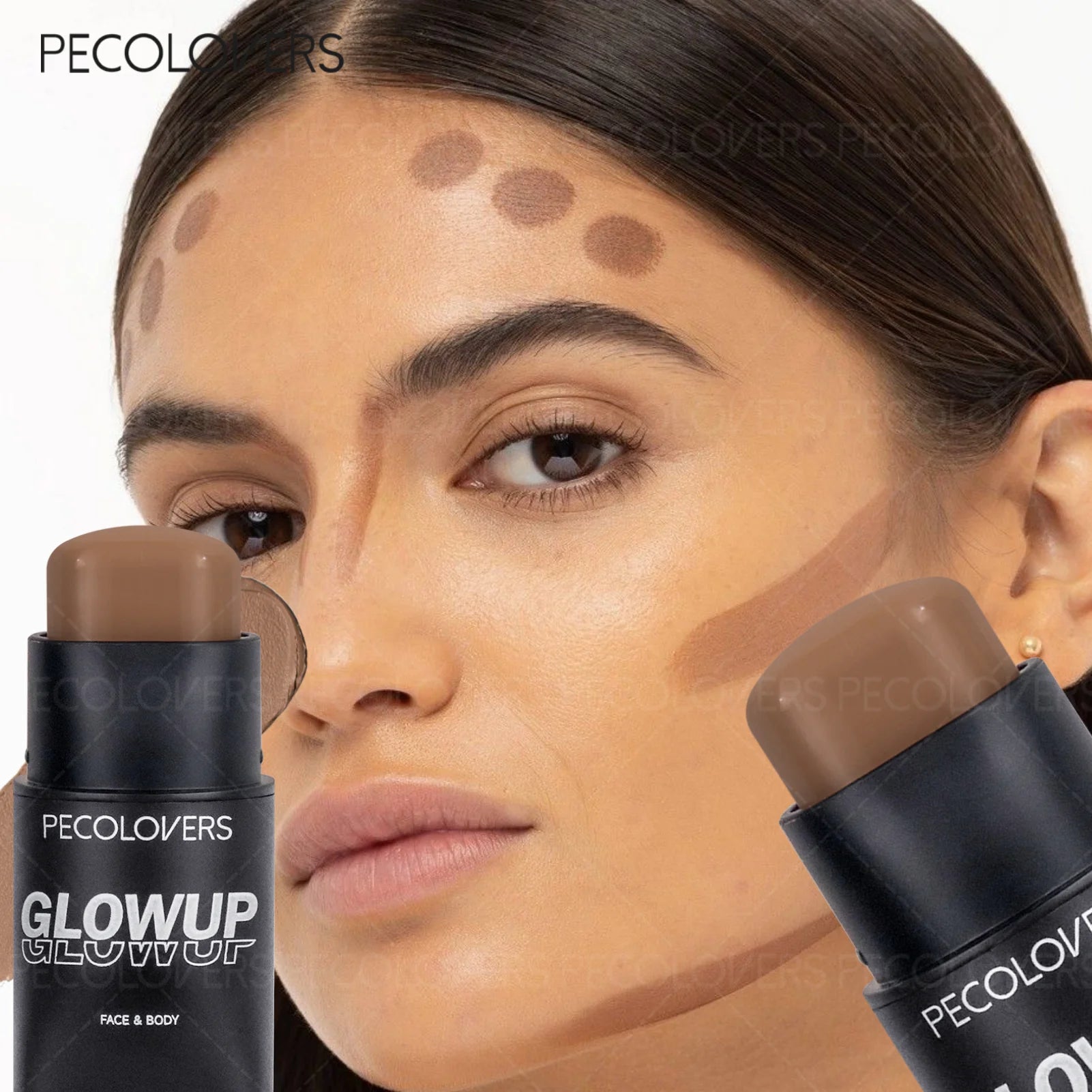 Face Contour Stick Bronzing V-Face Sculpting Nose Shadow Stick for Natural Dimensions Long-Lasting Natural Face Contouring Stick Zpaxo