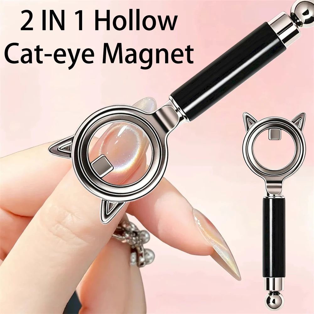Dual-head Cat Ear Face Hollow Eye Magnet Strong Ring Magnetic Tool Zpaxo