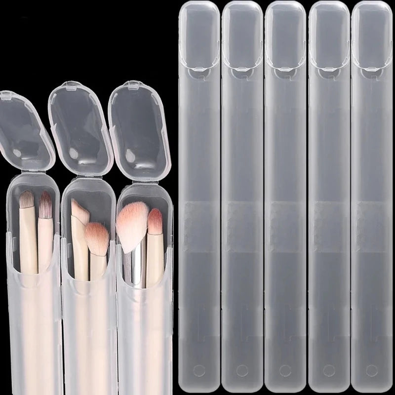 Portable Transparent Makeup Brush Storage Box Kitchen Eye Pencil Travel Accessory with Cover Organizer Case Beauty Tool Zpaxo
