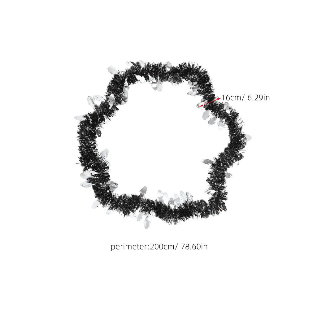 Halloween Tinsel Garland Metallic Shine 6 56ft Ghost Design Indoor