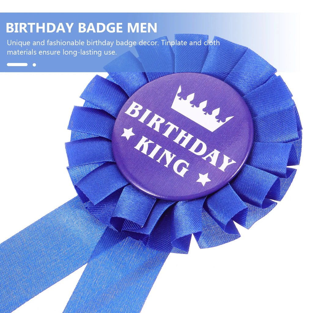 Birthday Badge Men Tinplate Cloth Brooch Unique Party Decoration Pin