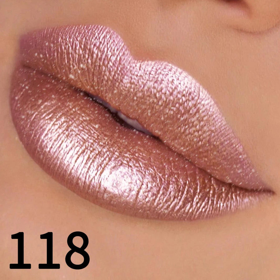 19 Colors Glitter Lipstick Hydrating Red Pink Sparkling Shine Lip Zpaxo 118