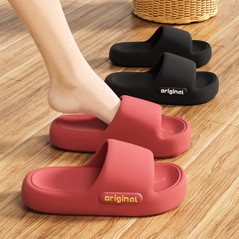 Summer Platform Cloud Slippers Women Lightweight Solid Soft Sole EVA