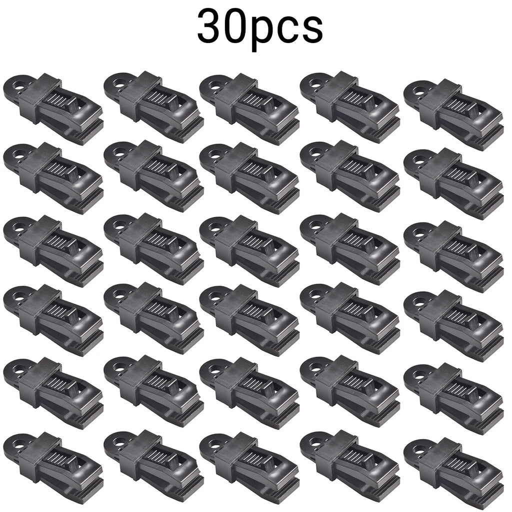 Windproof Tent Clips & Guy Rope Buckles – 10/20/30 Pack