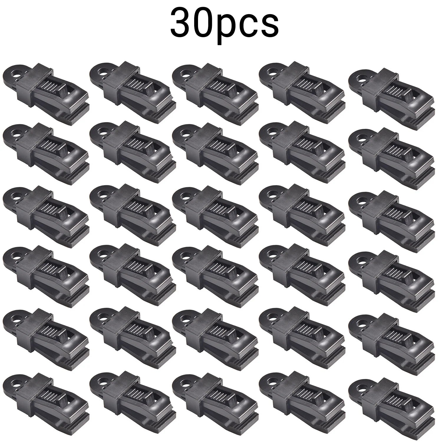 Windproof Tent Clips & Guy Rope Buckles – 10/20/30 Pack