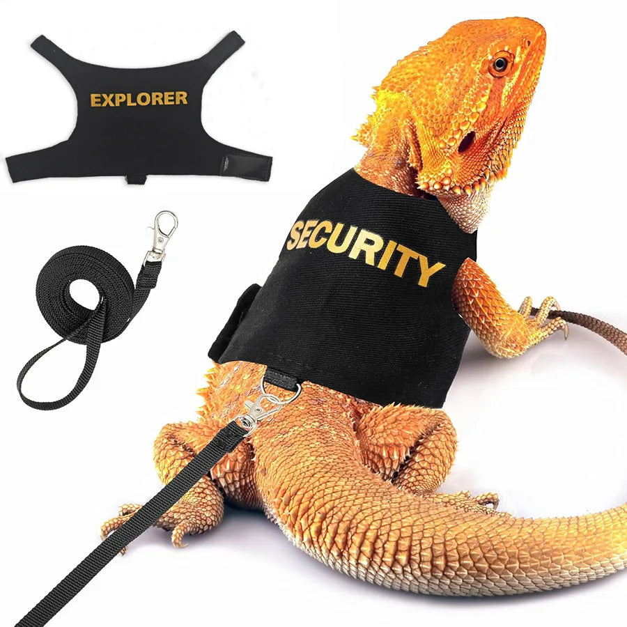 Lizard leash crawling pet outdoor chest harness chameleon squirrel leash clothing small pet supplies Zpaxo
