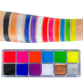 Glow Dark Face Body Paint Palette UV Neon Fluorescent Art Zpaxo 12 color