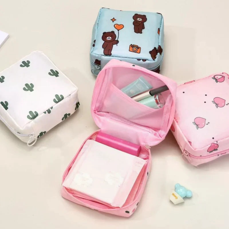 Cute Cartoon Sanitary Pad Storage Pouch – Portable Organizer Sanitary Storage Pouch Zpaxo
