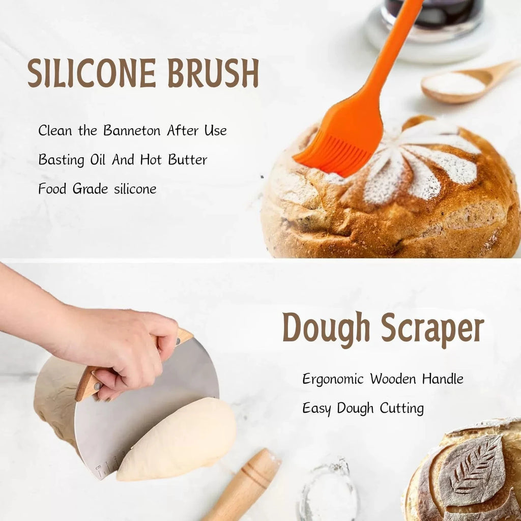 Bread Include Banneton Baskets Basket Covers Metal Scraper Plastic Zpaxo
