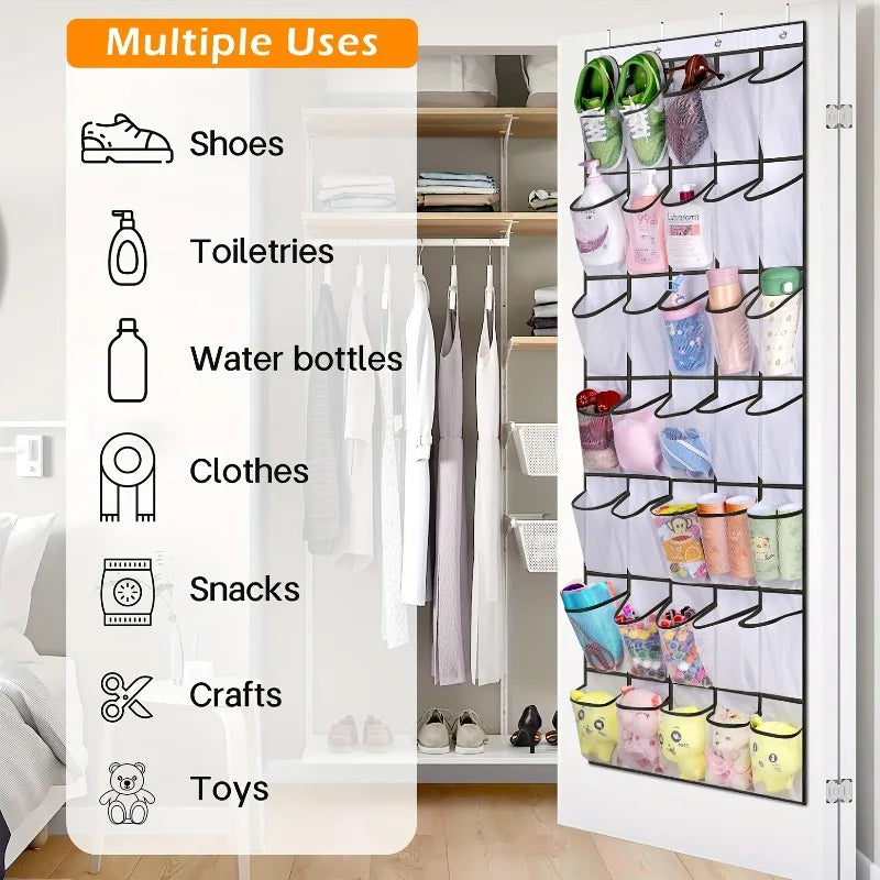 Shoe Storage Rack Door Hanging Organizer 14 24 Mesh Bags Wardrobe