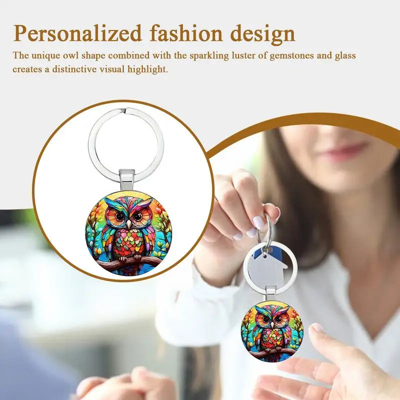 Owl Keychain Cute Animal Keychains For Women Modern Lucky Key Holder Home Decoration For Kids Adults Car Birthday Zpaxo