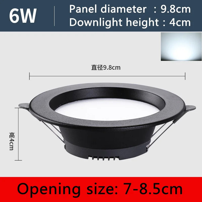 Slim Recessed LED Downlight 6W 9W 15W 20W | AC220V Ceiling Spot
