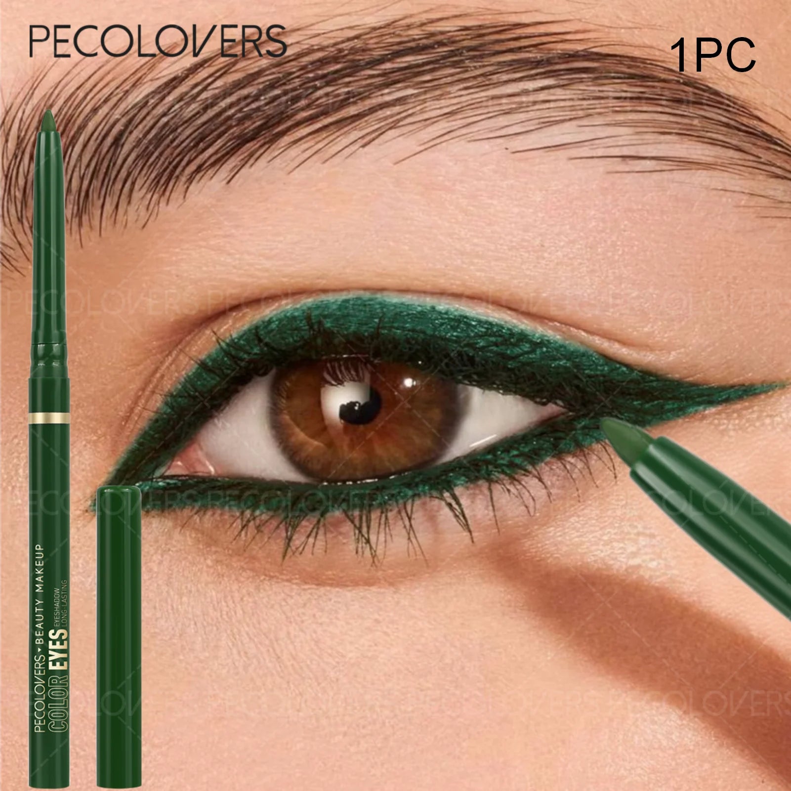 1pc Waterproof Green Eyeliner Pen Waterproof & Beginner-Friendly Green Eyeliner Pen, Effortlessly Achieve Charming Eyes Zpaxo