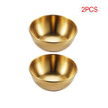 4pcs/2pcs Stainless Steel Golden Sauce Dishes Appetizer Seasoning Serving Dishes Sets Tray Spice Plates Kitchen Tableware Zpaxo gold-2pcs 8X8X3CM