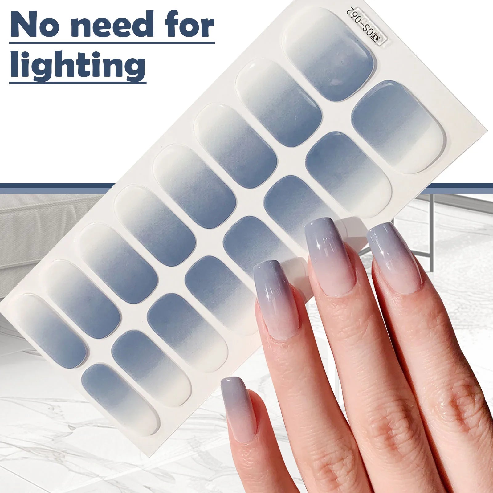 Naked Gradient Ombré Nail Wraps – No-Lamp French Nail Stickers Nail Art Stickers Zpaxo