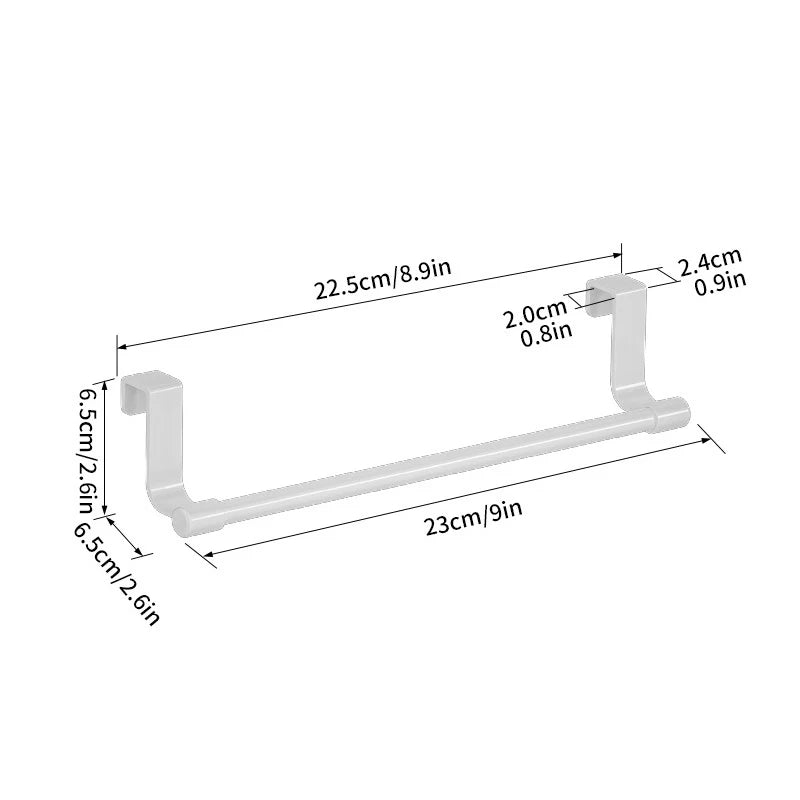 Towel Rack Over Door Stainless Steel Towel Bar Storage Organizer Bathroom Kitchen Cabinet Door Hanging Towel Rack Zpaxo White 23cm