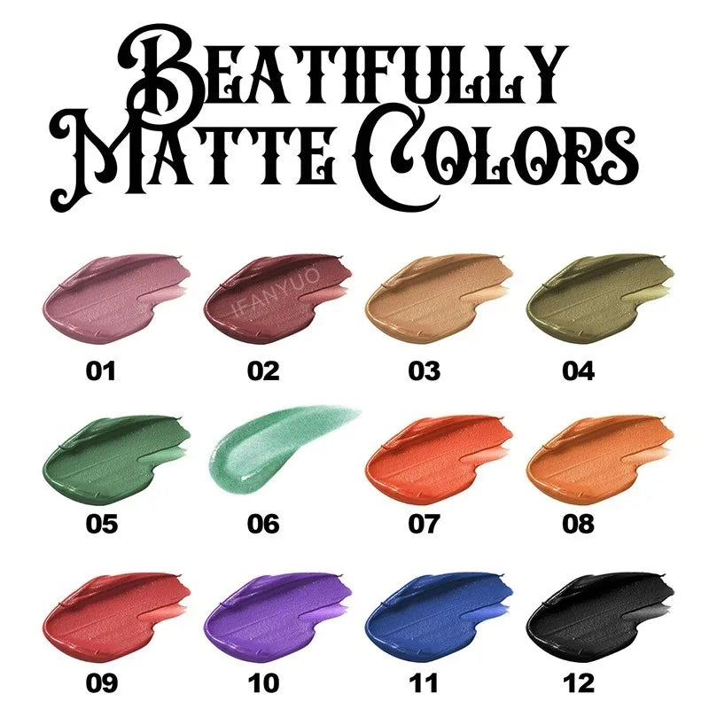Matte Black Liquid Lipstick Waterproof Long Lasting Lip Gloss Tint
