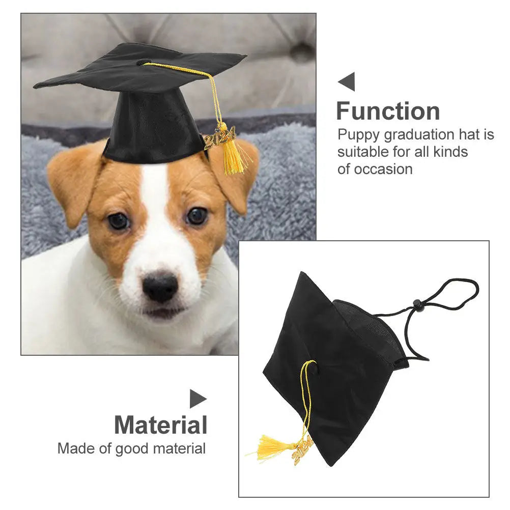 Pet Graduation Cap Dog Cat Puppy Hat Tassel Adjustable Costume Party