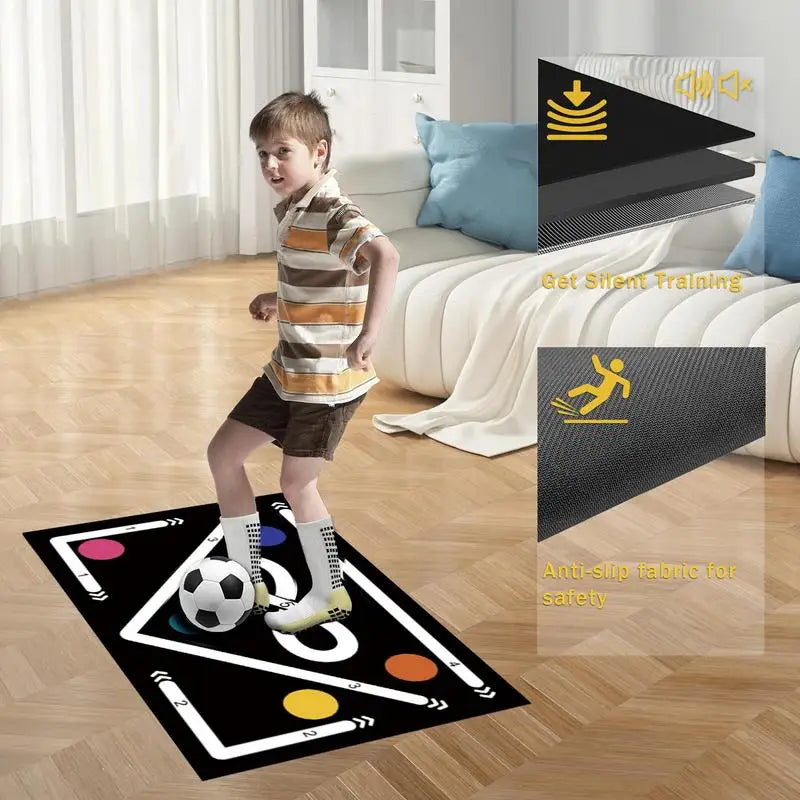 Soccer Ball Control Training Mat – Digital Guidance & Rubber Base