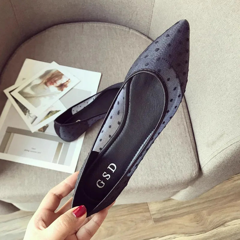 Flat Shoes for Women Spring Summer 2025 New Women's Shoes Mesh Pointed Toe Large Size Flat Bottom for Women Ladies Shoes Zpaxo