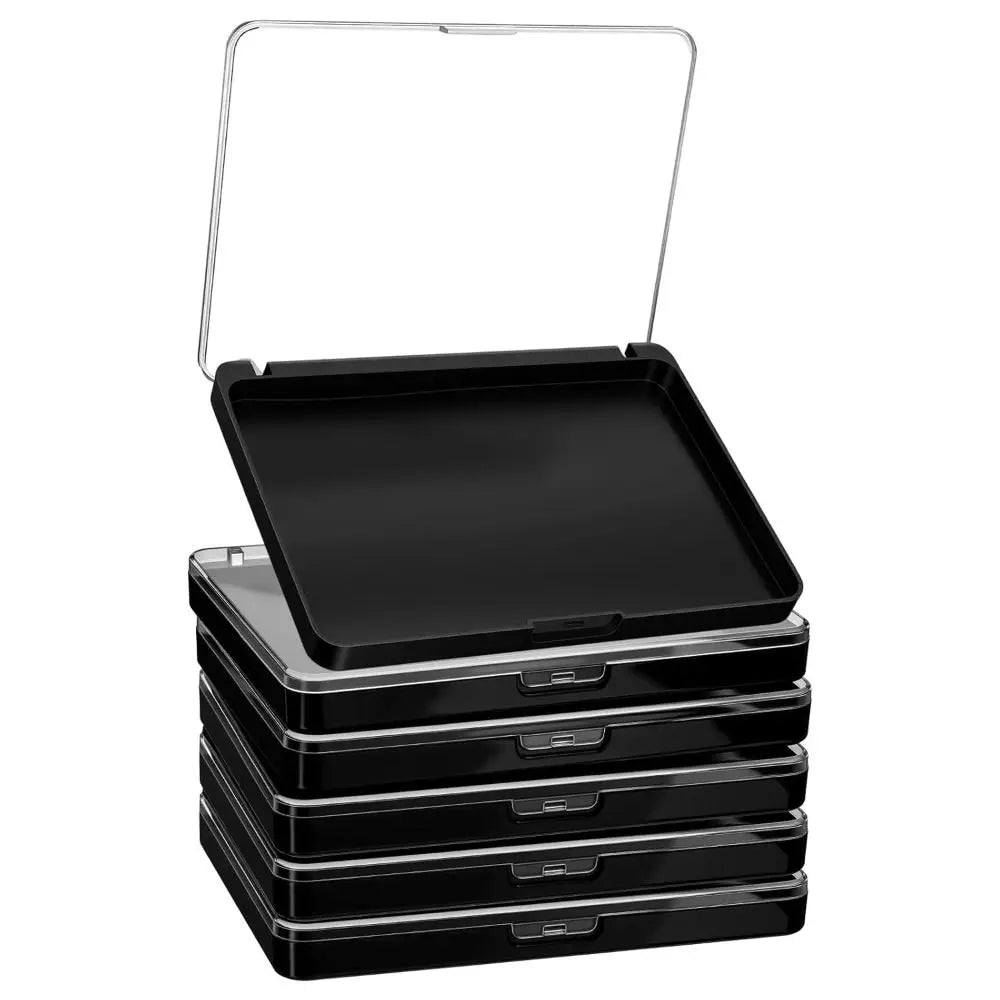 with Frosted Clear Top Magnetic Makeup Palette Plastic Black Empty Eyeshadow Palettes Lightweight Travel Storage Box Zpaxo