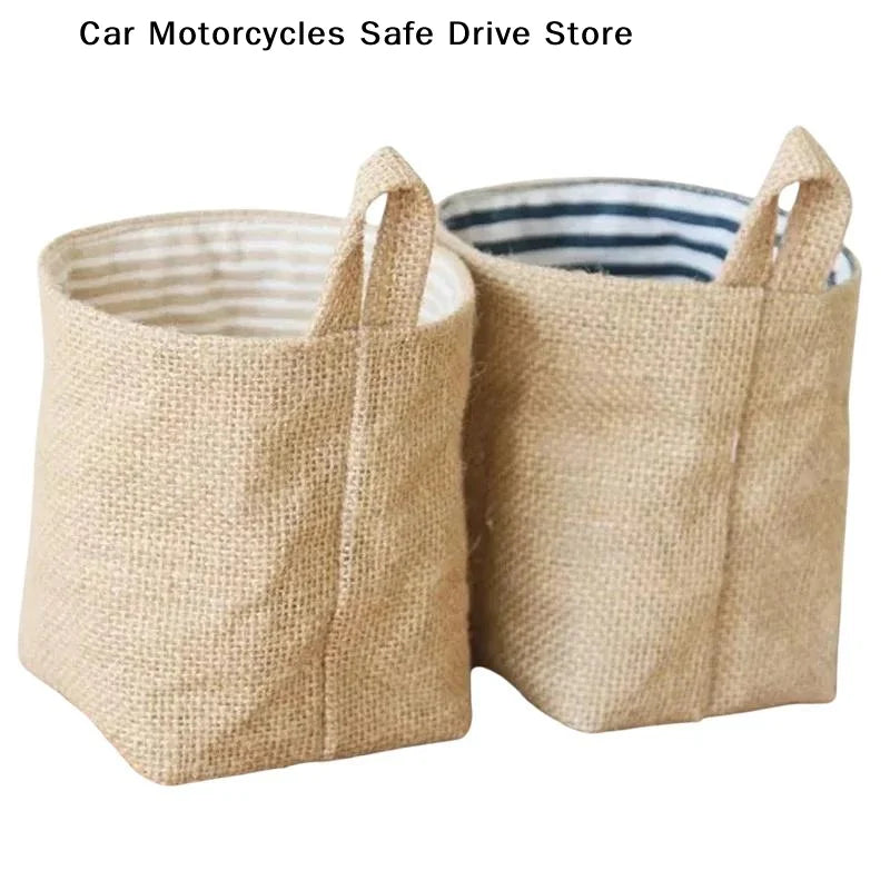 CMCotton Linen Storage Hanging Bags Door Wall Desktop Bathroom