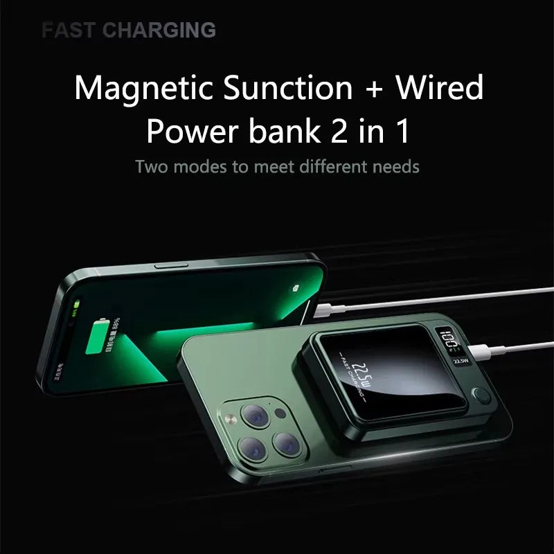Magnetic Wireless Power Bank 50000mAh 22 5W Fast Charging External Zpaxo