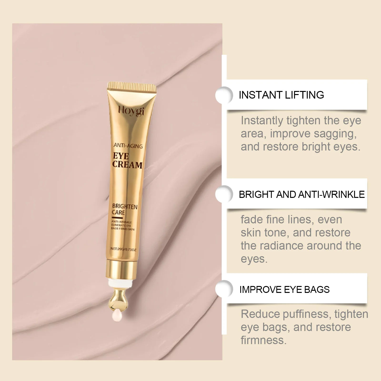 Firming Eye Cream Lifting Eye Bag Dark Circle Removal Fade Fine Line Against Puffiness Deep Moisturizing Nicotinamide Eye Cream Zpaxo