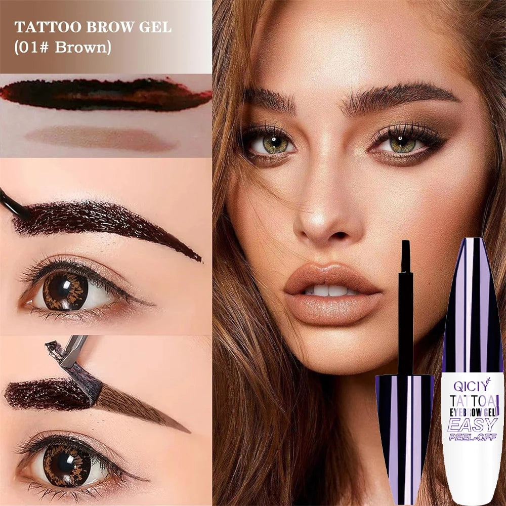 3 Color Semi Permanent Cream Peel-off Eyebrow Gel Quick-Drying Lasting Non-Fading Eyebrow Pencil Natural Brow Tattoo Tint Makeup Zpaxo