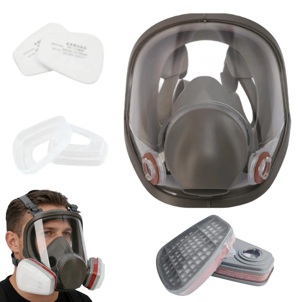 Full Face Respirator Mask Reusable Gas Cover Dustproof Shield Spray